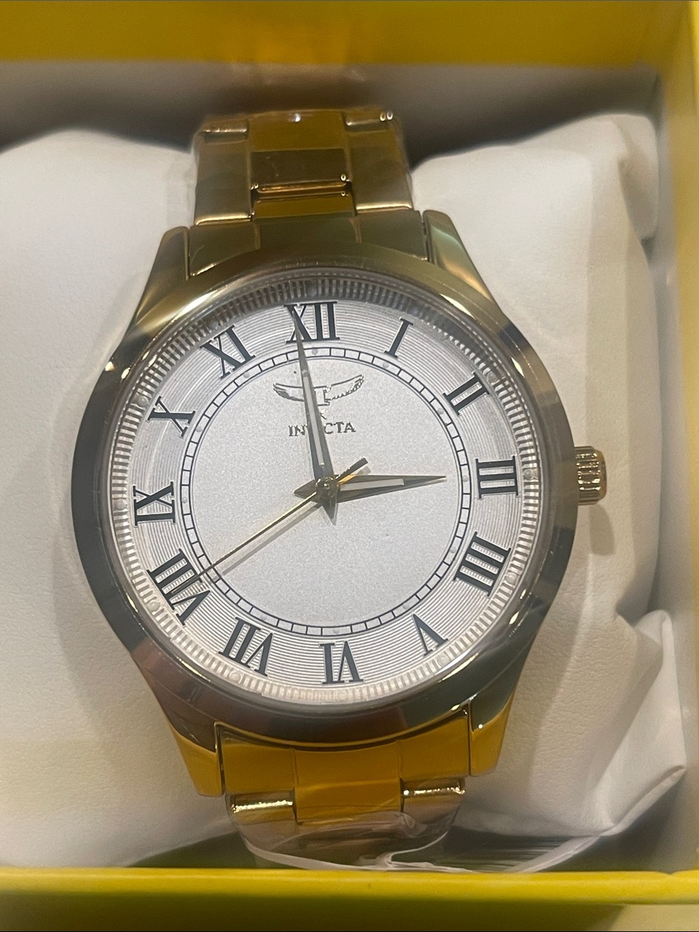 Invicta Men’s Gold-Tone Watch 69884 Silver Dial Roman Numerals Classic